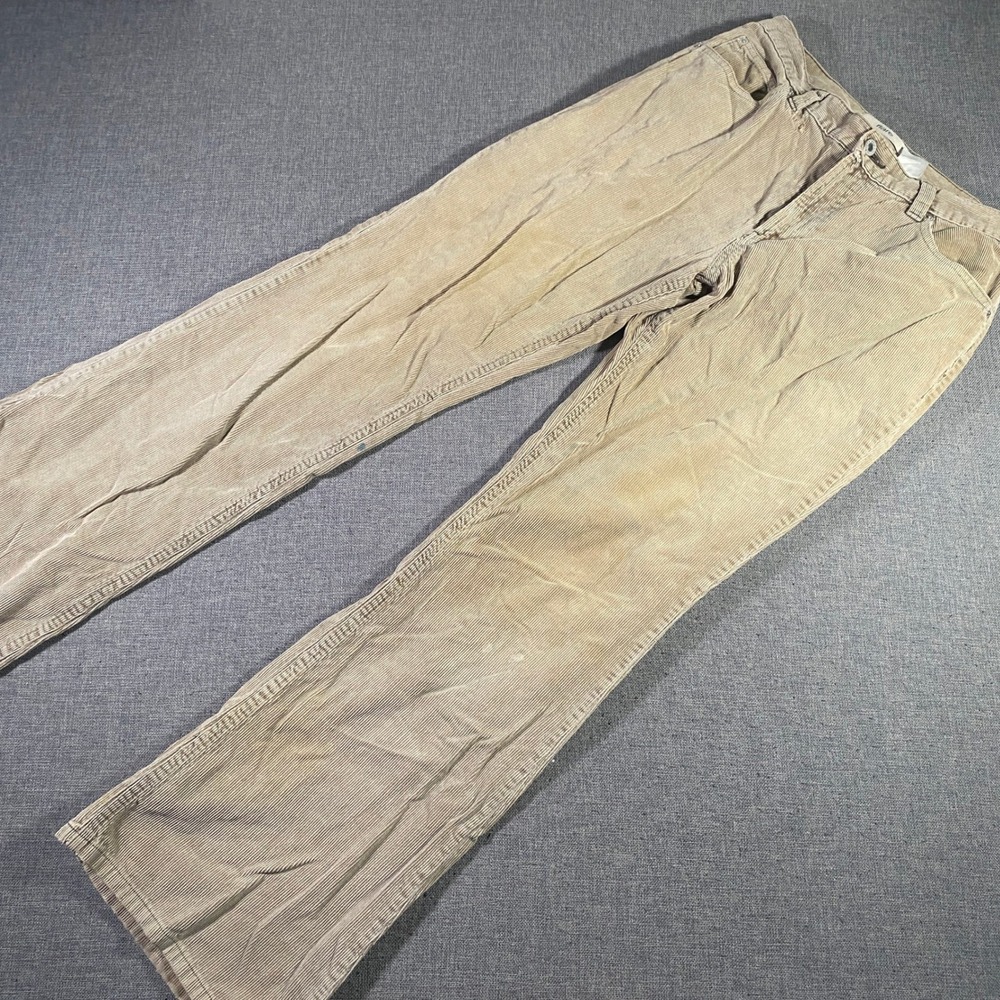 GAP Flare Corduroy Pants Mens, Beige, Distressed, Casual, Everyday Wear 30x31